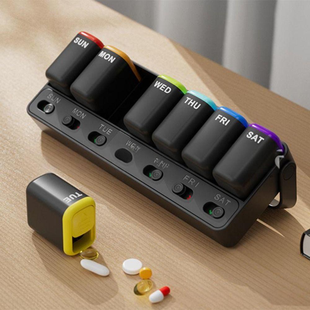 Detachable Weekly Pill Organizer 7-Grid Pill Dispenser Portable Medicine Storage Case  Home
