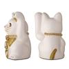 Lucky Cat Jewelry Cat Left Paw Raised Ceramic Lucky Cat Auspicious Feng Shui Ornament (M-SIZE White) / _ Maneki-neko (jw_M White)