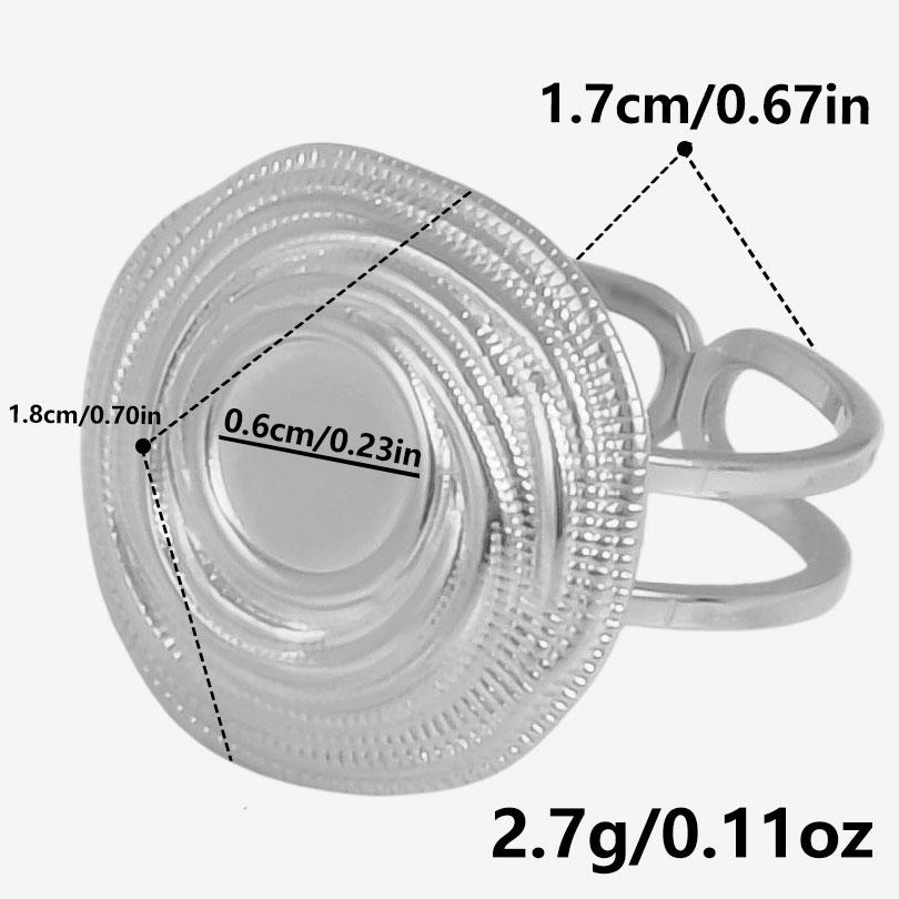 Round Oval Square Heart Blank Settings DIY Rhinestone Drip Oil Silver/Gold Color Stainless Steel Rings For Women Men Accessories