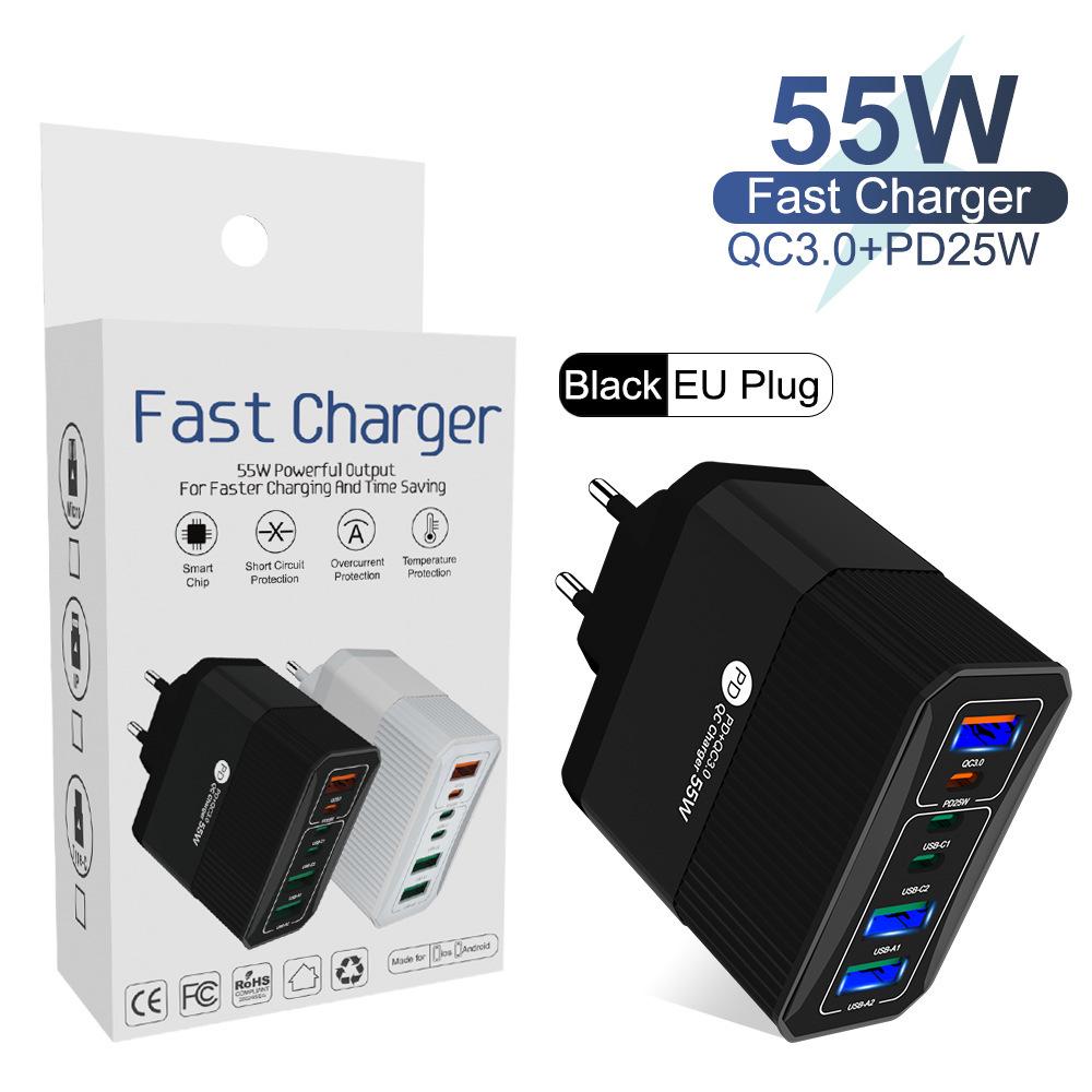 Chargeur Rapide GaN 65W QC3.0 pour Téléphones & Tablettes, Norme UE