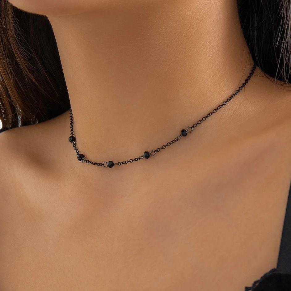 Ingemark Exquisite Elegante Schwarze Kristall Choker Halskette Damen Minimalismus Charme Schlüsselbein Dünne Kette 2026 Neujahrs Schmuck Geschenke