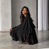 Spring New European and American High-end Black Round Neck Ruffle Edge Dress Women's Short Skirt Temperament Women's Clothing