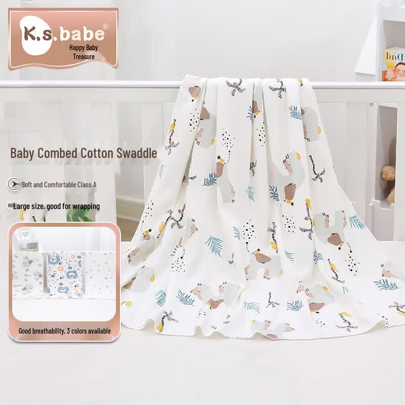 Xiqinbao Newborn Combed Cotton Baby Swaddle Blanket