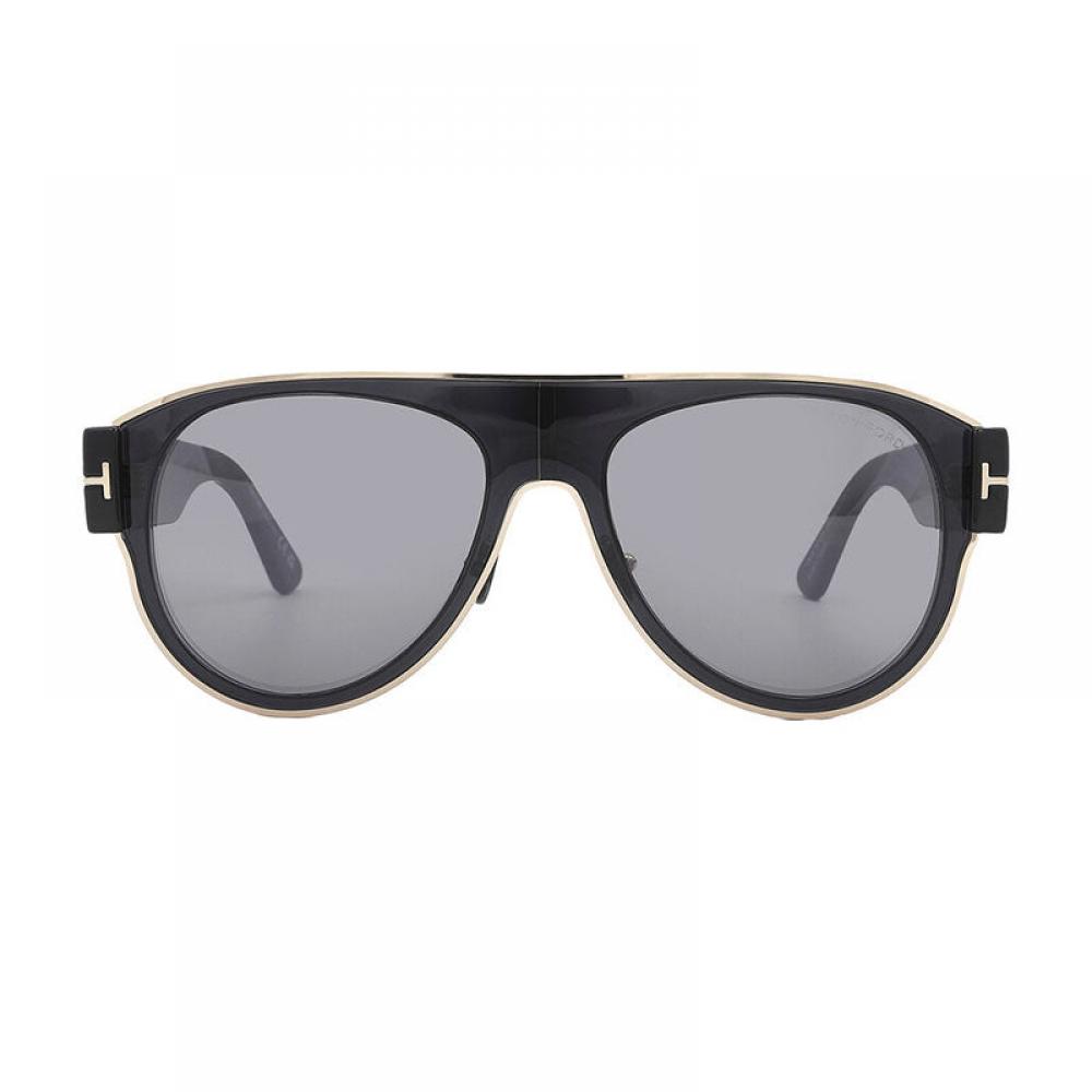 Tom Ford Aviator Full Rim  Shiny Black Frame  Smoke Mirror Lens