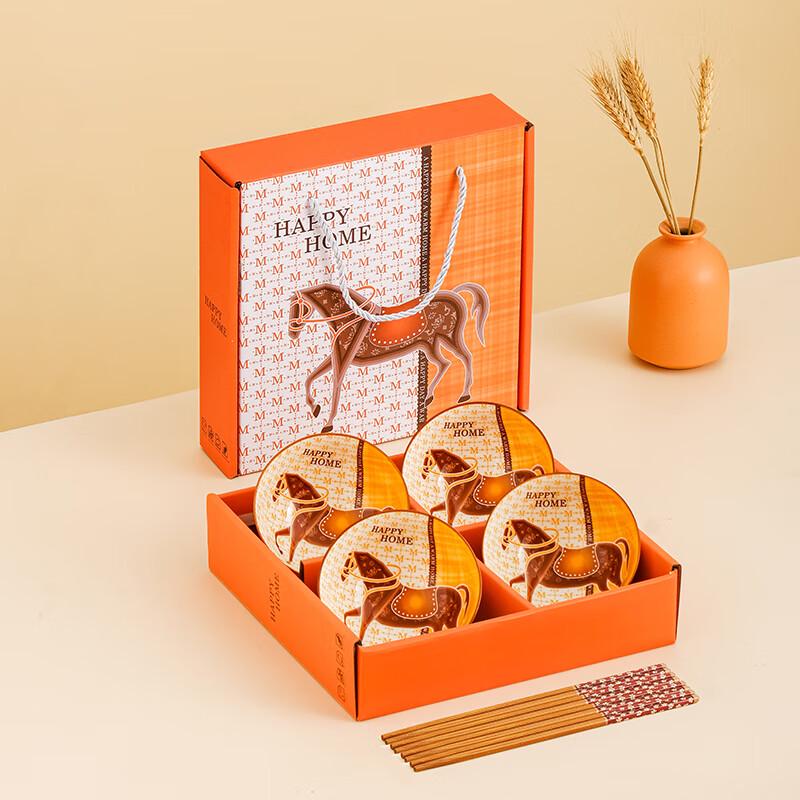 Ceramic Bowl & Chopstick Gift Set