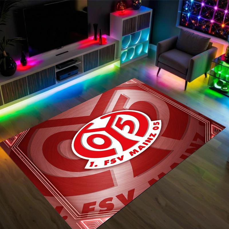 Mainz FC Design Crystal Velvet Carpet Cozy Non?Slip Printed Rug For Bedroom Living Room Entrance