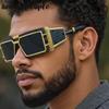 Small Rectangle One-Piece Punk Sunglasses Men  Luxury Brand Vintage Shield Goggle Eyewear For Male Trendy Outdoor Sunglass