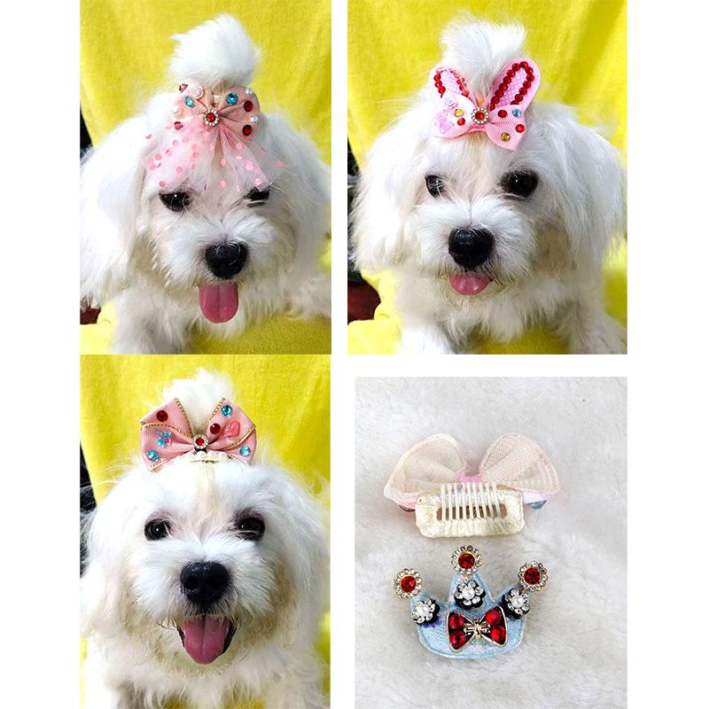 Puppy Hair Clip for Yorkshires & Maltese: Bow Knot Hairpin for All Breeds & Hair Lengths