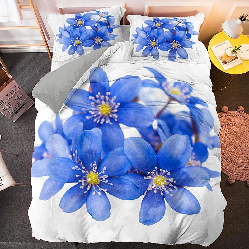 Luksusowa Kolorowa Kwiatowa Poszewka na Kołdrę 3D King Queen Podwójna Komplet Pościeli Kwiatowy Poszewka na Kołdrę Damska Czarna Poliestrowa Poszewka na Kołdrę