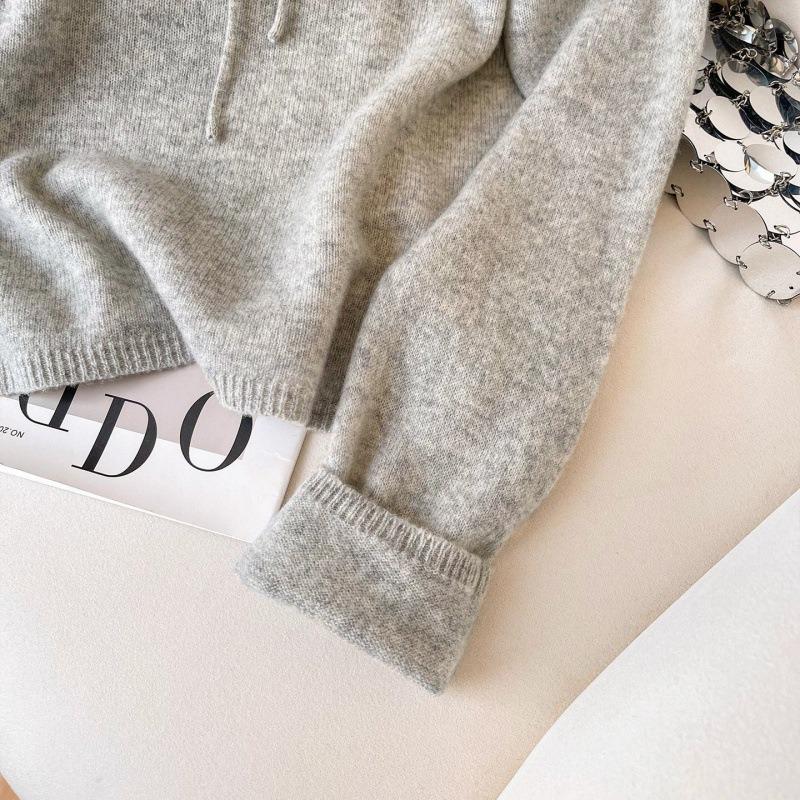 Bow Tie Crew Neck Knitted Sweater Women's New Autumn and Winter Sweater Loose and Thin Women's Crew Neck Top