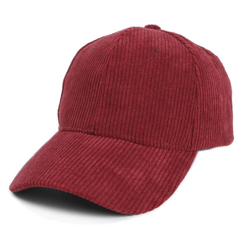 Baseball Cap Corduroy Hat Adjustable Curved Visor Vintage Solid Plain Men Women Casual Caps GZW