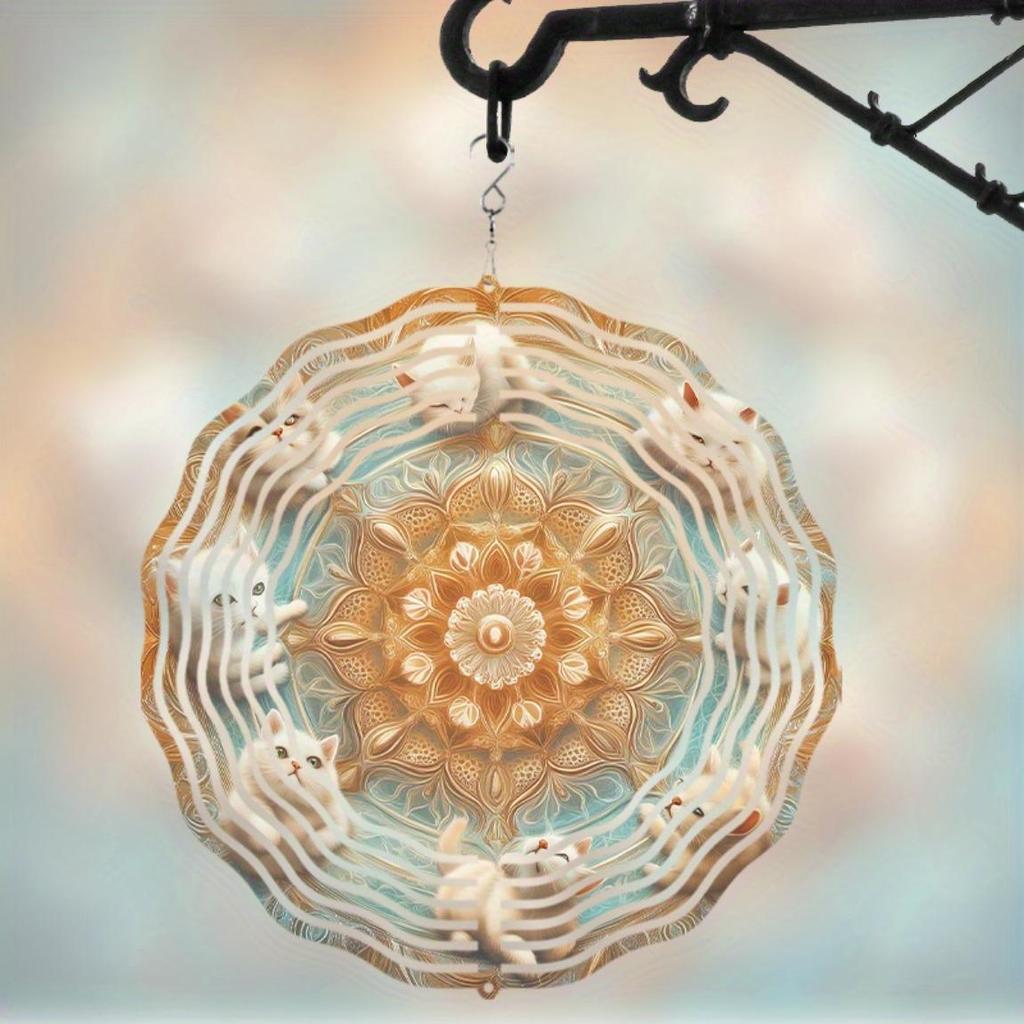 360 Degree Hook Metal Wind Chime 25.4cm Spiritual Design for All Seasons Perfect Gift for Friends Family Garden Patio Decor No Electricity Needed