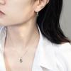 Emerald necklace for earrings popular silver hypoallergenic May birthday gift [FH.bird] women, set, "Love Stone" 925, necklace, birthstone, earrings,