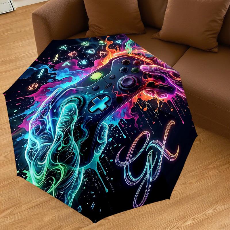 1PC Gamepad Gaming Umbrella-8-Rib Reinforced Portable Folding Travel Suitable for All Seasons Outdoor Daily Use -J0385