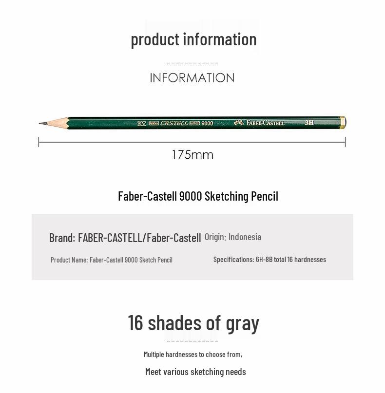 Faber-Castell 9000 Sketching Pencils for Students and Professionals