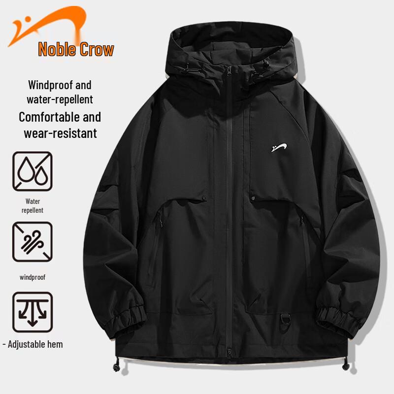 Guirenniao Men s Hooded Windproof Casual Jacket 3XL