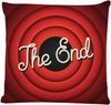 Retro The End Pillowcase, Vintage Red Circle Cushion Cover, Classic Movie Finale Home Decor, Cinema Lover Gift
