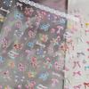 1 Sheet 3D Spring Flower Series Nail Stickers Colorful Rose Bouquet Nail Decal Self-Adhesive Daisy Ribbon Bow Manicure Sticker