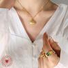 Korean Style Fashion Seashell Pendant Necklace, Gold Plated, Fade Resistant, Perfect for Commute, Travel, and Vacation.