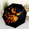 1pc Owl Head Automatic Folding Umbrella, Lightweight Retractable Compact Travel Umbrella, 8-Rib Sturdy Frame101