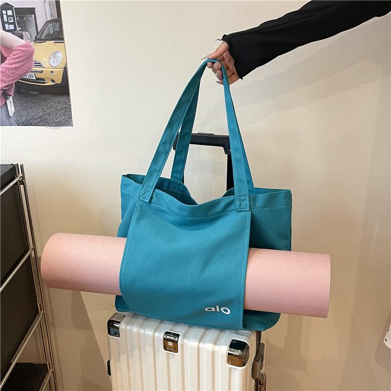 Unisex Große Canvas Yoga Tragetasche – Personalisiert, Einseitige Schultertasche zum Einkaufen oder für Fitness