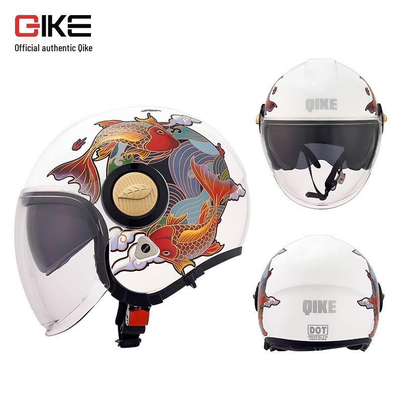 Men's Retro Motorcycle Helmet, 3C Certified, All-Season, Autumn/Winter, Half Helmet for Electric Vehicles