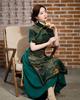 Elegant Xiangyun Gauze Cheongsam: Retro Slimming Short Sleeve Long Skirt