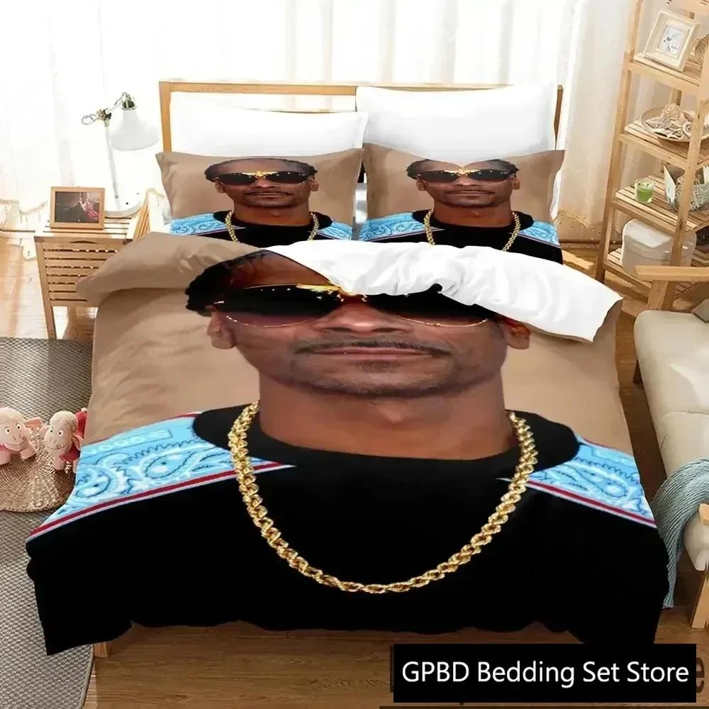 3D Print Snoop Dogg Rapper Bedding Set Boys Girls Twin Queen King Size Duvet Cover Pillowcase Bed Boys Adult Home Textileextile