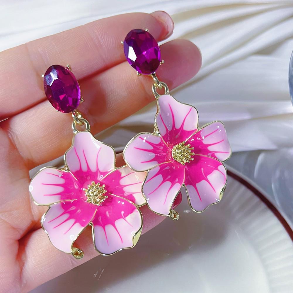 Geometric Green Retro Korean Square Earrings for Women