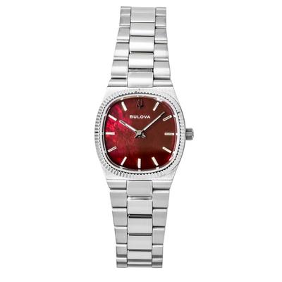Super Seville Stainless Steel Red Mother Of Pearl Dial Quartz 96L354 Women's Watch