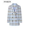 PORTS Women's Plaid Long-Sleeve Short Jacket