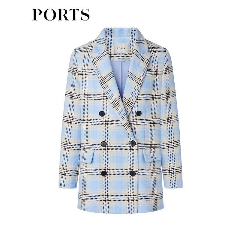 PORTS Women's Plaid Long-Sleeve Short Jacket