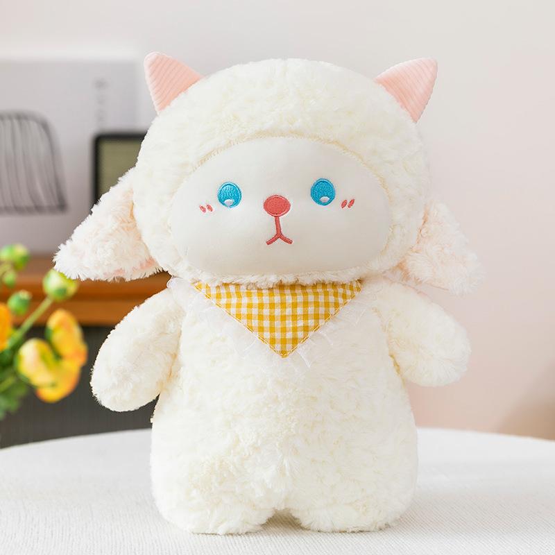 

Милая успокаивающая кукла-ягненок, кукла-медведь, плюшевая игрушка, сырая девочка, спящая, подушка-игрушка, подарок на день рождения 25cm（0.11kg）