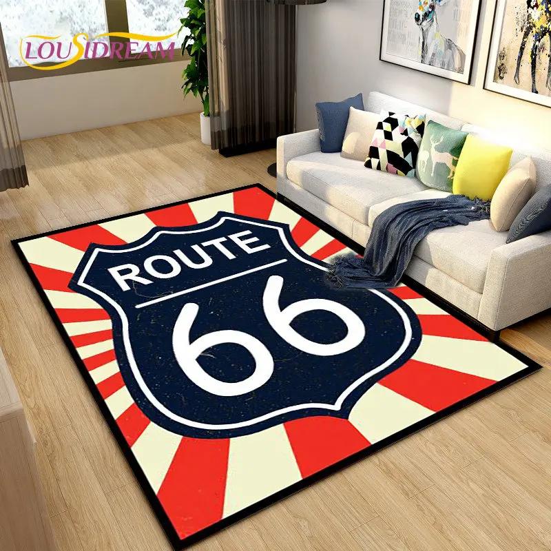 Tarihi Route 66, Ana Yol, mré estrada Alan Kilim, Ev Oturma Odası Yatak Odası Kanepe Paspas Dekor için Halı Halı, Kaymaz Zemin Mat