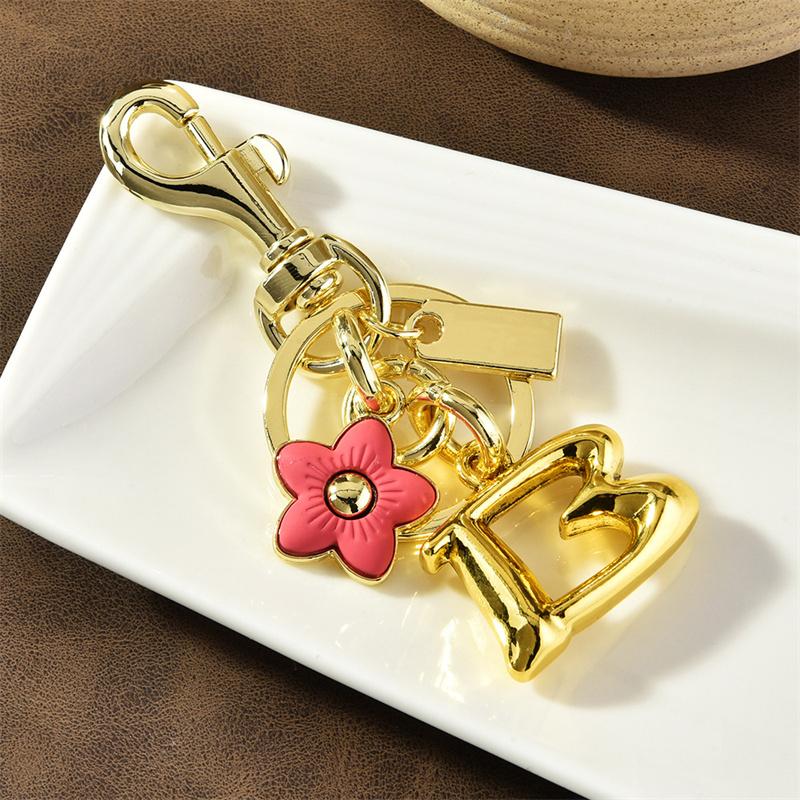 

Милый брелок с цветком и буквой, женская сумка, брелок с цветком, буква, кулон с цветком вишни и сливы