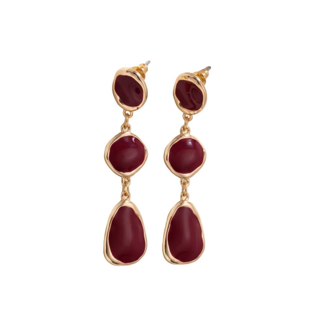 Wind Jewelry Enamel Drop Earrings Vintage Pendant Earrings Niche Design Versatile Elegant Studs for Women
