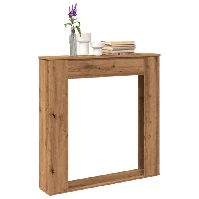 Handcrafted Oak Fireplace Surround 100x20x100 Cm Engineered Wood
