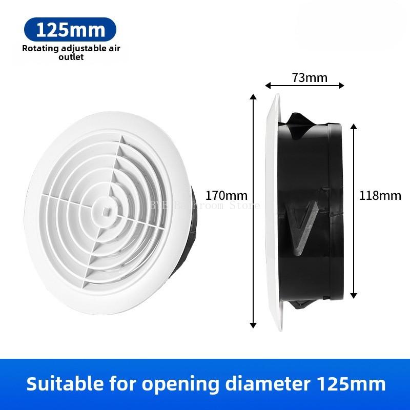 6 Types White Air Vent Extract Valve Grille Air Circulation Vents Cover 100/150mm Round Ducting Ventilation Cover Various Shapes