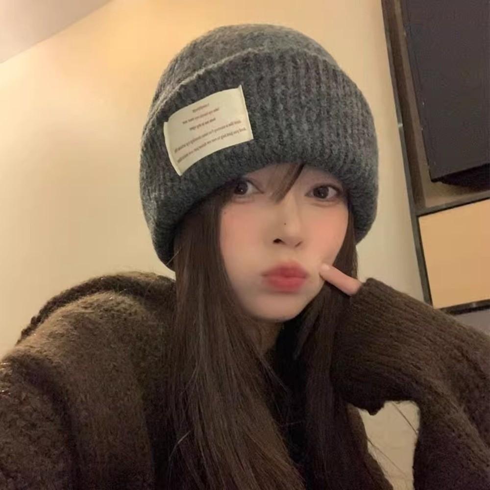 Windproof Beanie Cap Solid Color Crochet Bonnet Hat Fashion Winter Knitted Hat