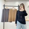 Women S Plus Size Long Sleeve Fake Two Piece Pullover Top Casual Slimming Base Shirt