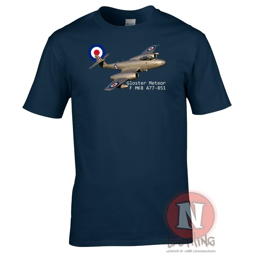 Gloster Meteor Jet Fighter Aircraft TShirt Great Britain Cold War Raf British S