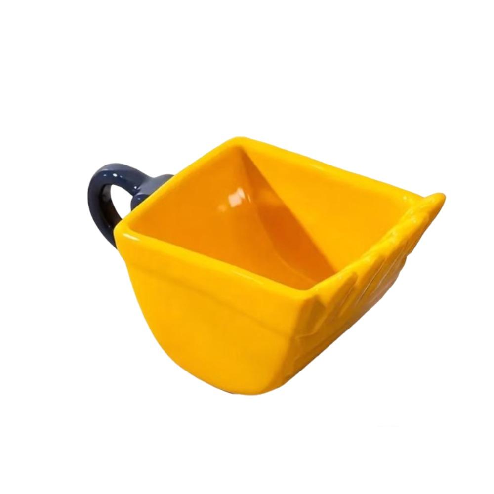 170 ML Excavator Coffee Mug Yellow Breakfast Cup Novelty Digger Coffee Cup  Gift 170 ML