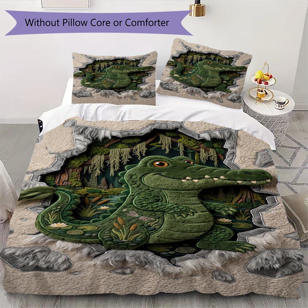 

Crocodile broken Pattern Bedding uilt Set uilt Cover Pillowcase Home Decoration Birthday Gift (1 * duvet cover + 16 * pillowcase without core) 135x200cm