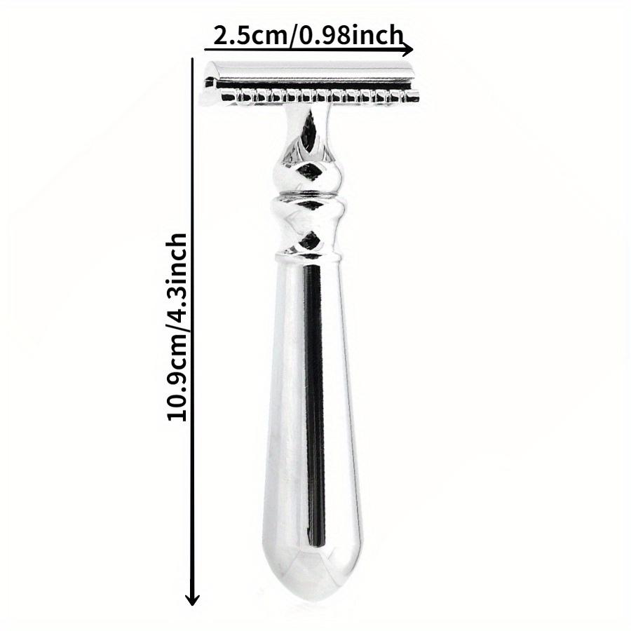 1PC Old Durable Men's Manual Razor Razor Metal Brightening Double-sided Safety Razor Replaceable Blade Manual Shaving Razor