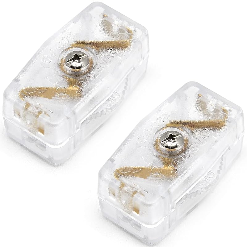 Surf turtle Flame Retardant Gear Switch 2 Pcs 125V 3A Inline Cord Switch,Black On/Off Thumbwheel Actuator Switches Replacement for 18/2 SPT-2 Lamp