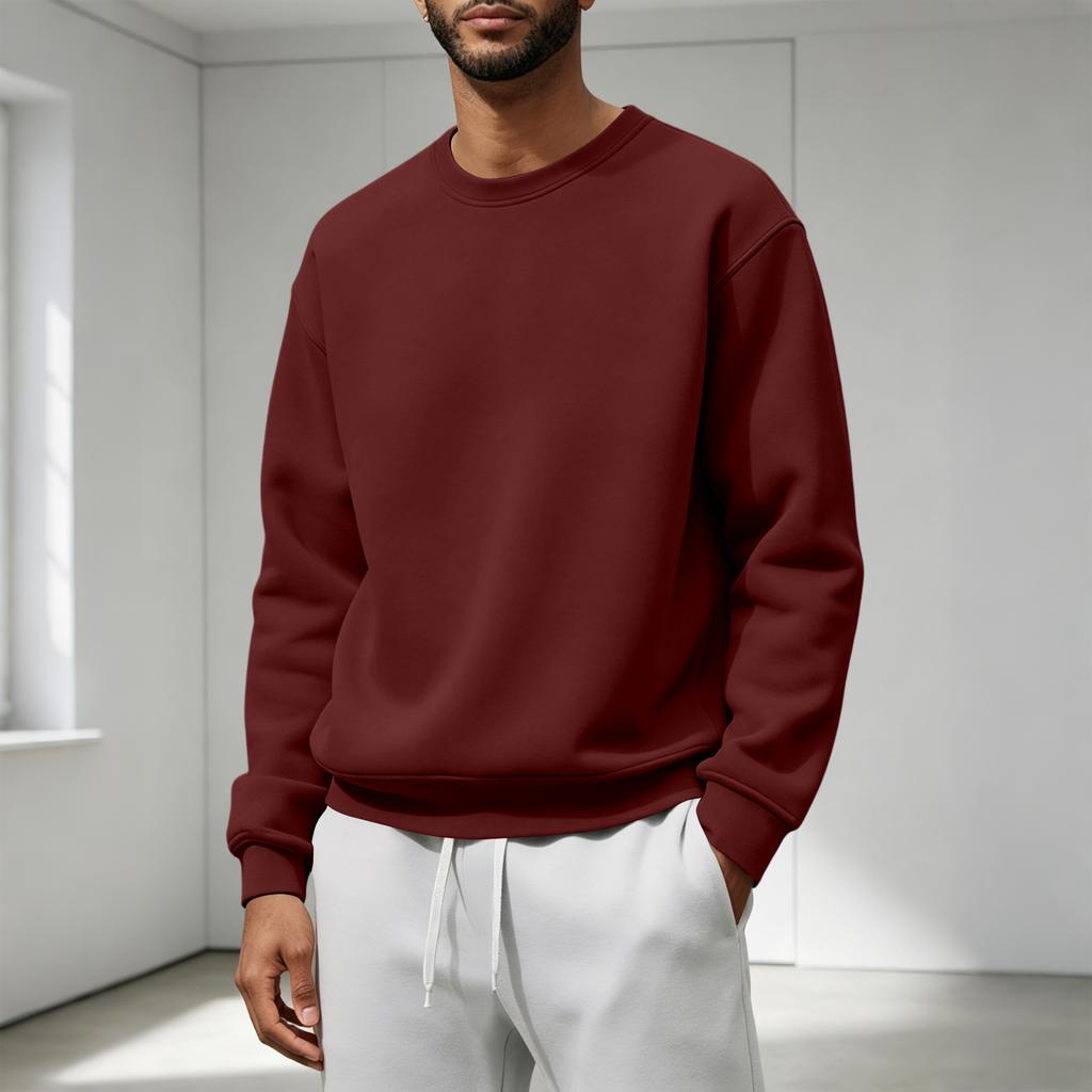 Men's Casual Loose Fit Crewneck Sweatshirt for Fall and Winter