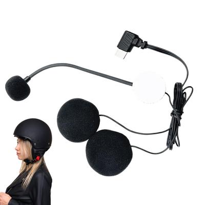 Helmet Microphone Speaker | Half Face Helmet Speaker, Waterproof Type-C Connectivity Noise Reducing Headphones with Mic for Streaming Studio Video