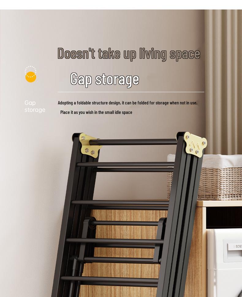 Foldable Wing-Shaped Clothes Drying Rack for Indoor/Outdoor Use
