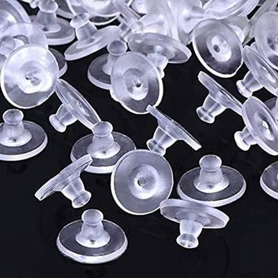 30/50/100/200pcs Earring Backs with Padded Transparent Rubber Earring Backs, Replaceable Safety Backing, Backstop Stopper, Perforated Earring Backing