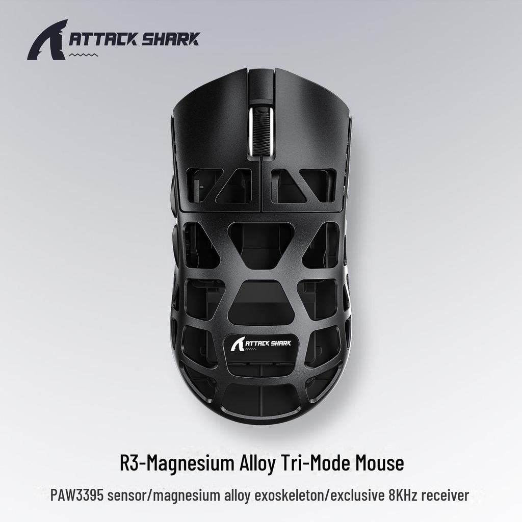 Attack Shark R3 Lightweight Magnesium Alloy Gaming Mouse, PAW3395 Sensor, Bluetooth Wireless, 4K/8K Compatibility